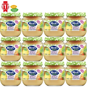 Hero Baby Kavanoz Maması 125GR Armut Ananas Şeftali (12 Li Set)