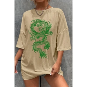 Green Dragon Baskılı Tshirt