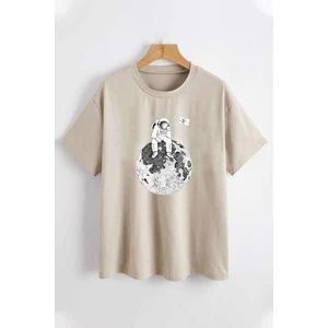 Flag Astronot Baskılı Tshirt