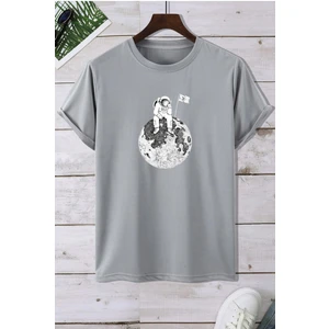 Flag Astronot Baskılı Tshirt