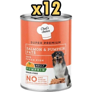 New Chefs Choice Pumpkin Pate Somon Balkabak ve Sebzeli Köpek Yaş Maması 400 gr x 12 Adet