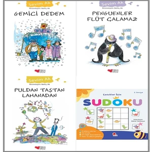 Can Çocuk  3. 4. 5. Sınıf Okuma Seti Penguenler Flüt Çalamaz - Gemici Dedem - Puldan Taştan Lahanadan 3 Kitap Set - Sevim Ak + Çocuklar İçin Sudoku 2. Seviye