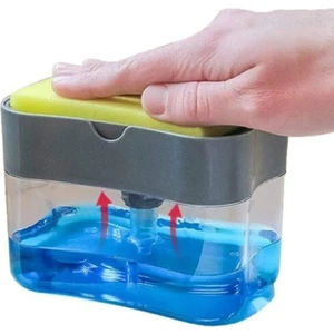 Pompalı Sünger Hazneli Sıvı Deterjanlık 380 ml