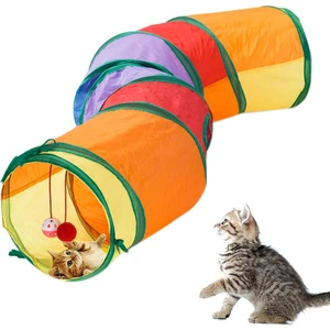 Renkli Kedi Tüneli Kapalı Oyuncak (120*25 Cm) (Yurt Dışından)