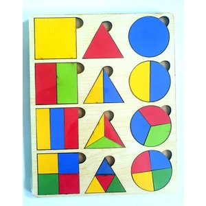 Bul Tak Geometrik Şekiller Doğal Ahşap Eğitici Yap Boz
