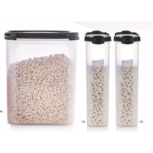 3 Lü  Oval  Saklama Set Siyah Kapak Esc