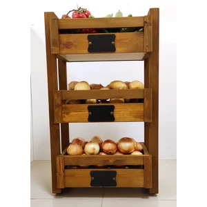 Wood Retro Woodretroahşap Sebzelik, Mutfak Organizeri, Büyük Boy