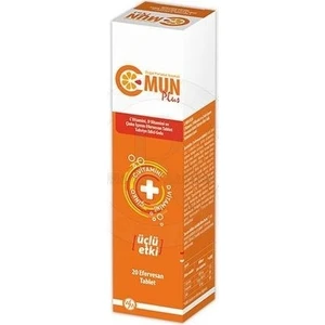 C-Mun Plus Plus C Vitamin D Vitamini ve Çinko İçeren 20 Efervesan Tablet