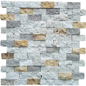 ANTALYA TAŞ MARKET Mix 2,5x5 cm Fileli Patlatma Taş Duvar Kaplaması Doğaltaş