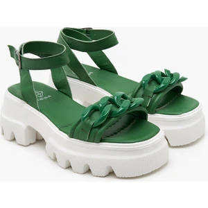 Andrae Yeşil Kadın Deri Sandalet