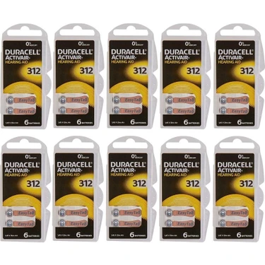 Duracell Activair 312 Numara PR41 Işitme Cihazı Pili 6'lı 10