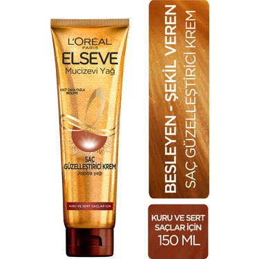 Elseve L'oréal Paris Mucizevi Yağ Kuru Ve Sert Saçlar İçin Besleyici Saç Güzelleştirici Krem 150