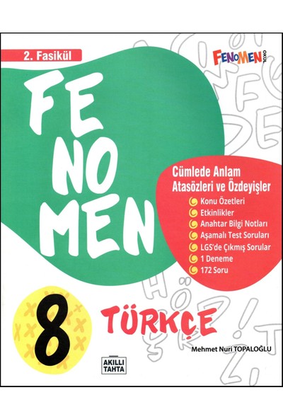 Fenomen Yayıncılık 8. Sınıf LGS Türkçe 1.2.3. Fasikül (Özetli) Soru Bankası 3 Kitap (Ciltli)