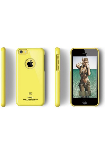 Elago Iphone 5c Slim Fit Series Sarı Rubber Kılıf