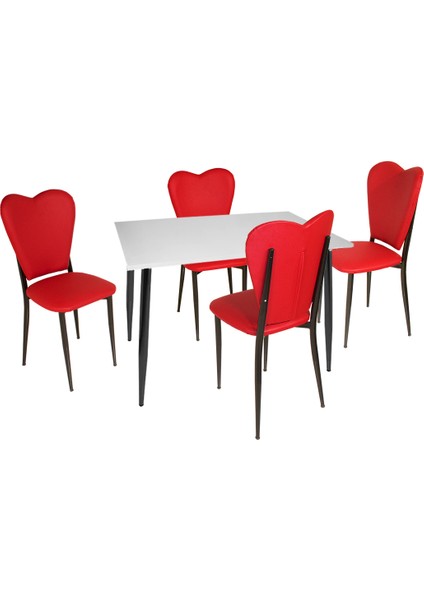 Aşk-I Derun - Manolya Mutfak Masa Takımı - Kırmızı