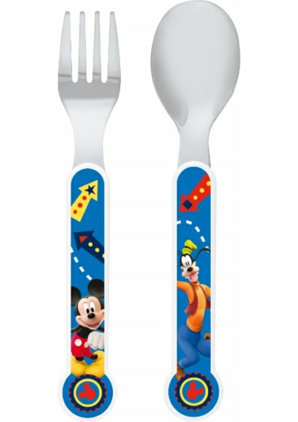 Kbobaby Disney Mickey Eğlence Evi Çocuk Çatal Kaşık Seti