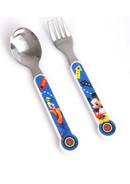 Kbobaby Disney Mickey Eğlence Evi Çocuk Çatal Kaşık Seti
