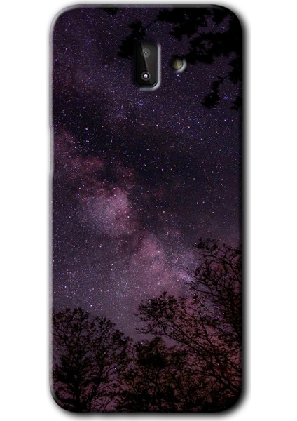Samsung Galaxy J8 Kılıf Hd Desen Baskılı Arka Kapak - Gece Galaksi