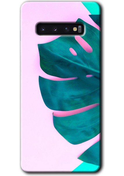 Samsung Galaxy S10 Kılıf Hd Desen Baskılı Arka Kapak - 3D Yaprak