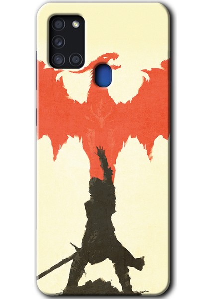 Samsung Galaxy A21S Kılıf Hd Desen Baskılı Arka Kapak - Dragon Hunter 1