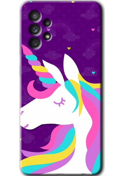 Samsung Galaxy A32 4g Kılıf Hd Desen Baskılı Arka Kapak - Unicorn Sleep