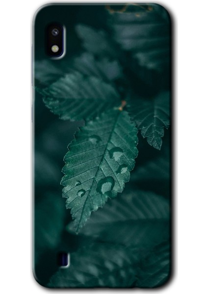 Samsung Galaxy A10 Kılıf Hd Desen Baskılı Arka Kapak - Yağmurlu Yaprak