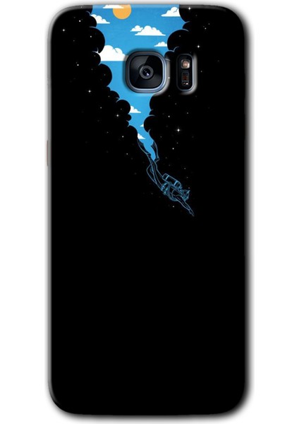 Samsung Galaxy S7 Edge Kılıf Hd Desen Baskılı Arka Kapak - Derinlere Yolculuk