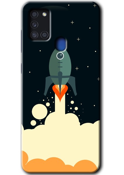 Samsung Galaxy A21S Kılıf Hd Desen Baskılı Arka Kapak - Space Smoke