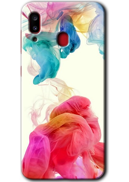 Samsung Galaxy A30 Kılıf Hd Desen Baskılı Arka Kapak - Gökkuşağı Color