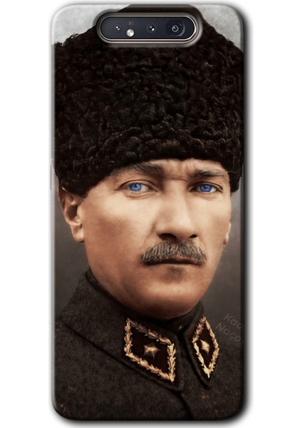 Samsung Galaxy A80 Kılıf Hd Desen Baskılı Arka Kapak - Başkomutan Atatürk