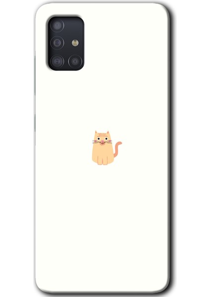 Samsung Galaxy A51 Kılıf Hd Desen Baskılı Arka Kapak - Cat Minimalism