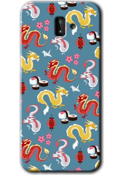 Samsung Galaxy J6 Plus Kılıf Hd Desen Baskılı Arka Kapak - Funky Dragon