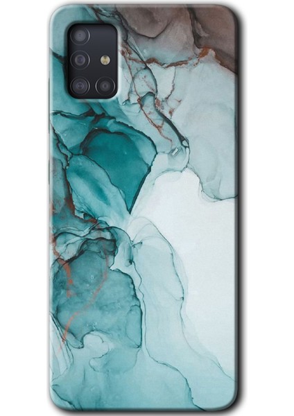Samsung Galaxy A51 Kılıf Hd Desen Baskılı Arka Kapak - Buzul Mermer