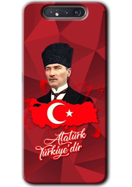 Samsung Galaxy A80 Kılıf Hd Desen Baskılı Arka Kapak - Atatürkiye