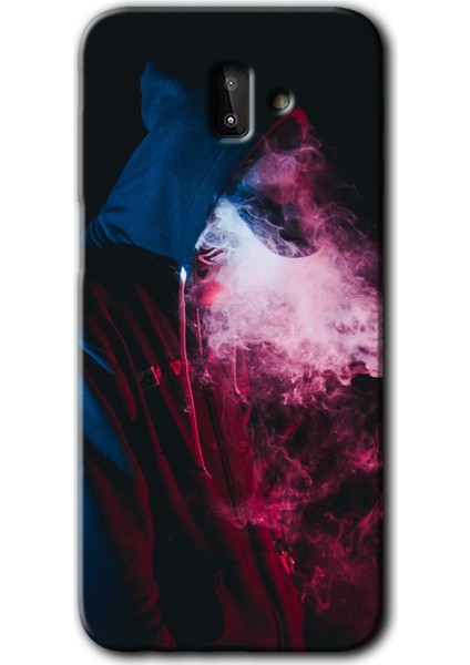 Samsung Galaxy J6 Plus Kılıf Hd Desen Baskılı Arka Kapak - Smoke-Man