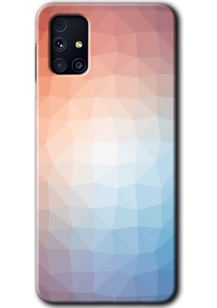 Samsung Galaxy M31S Kılıf Hd Desen Baskılı Arka Kapak - Polygon Graident 3