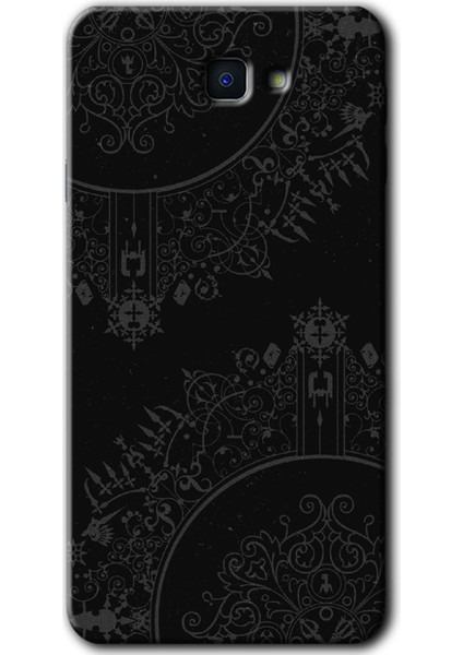 Samsung Galaxy J7 Prime 2 Kılıf Hd Desen Baskılı Arka Kapak - Siyah Mandala
