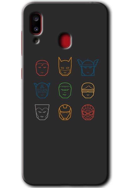 Samsung Galaxy A20 Kılıf Hd Desen Baskılı Arka Kapak - Avengers Minimalism