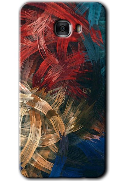 Samsung Galaxy C7 Pro Kılıf Hd Desen Baskılı Arka Kapak - Karma Boyalar