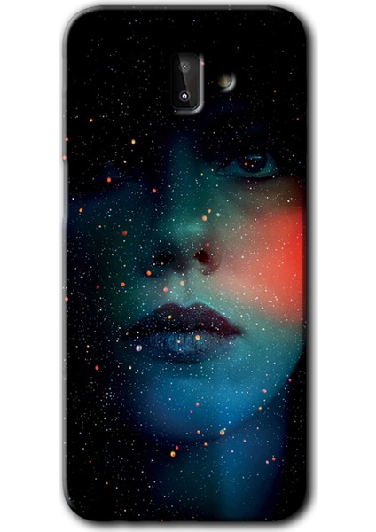 Samsung Galaxy J8 Kılıf Hd Desen Baskılı Arka Kapak - Karanlık Kadın