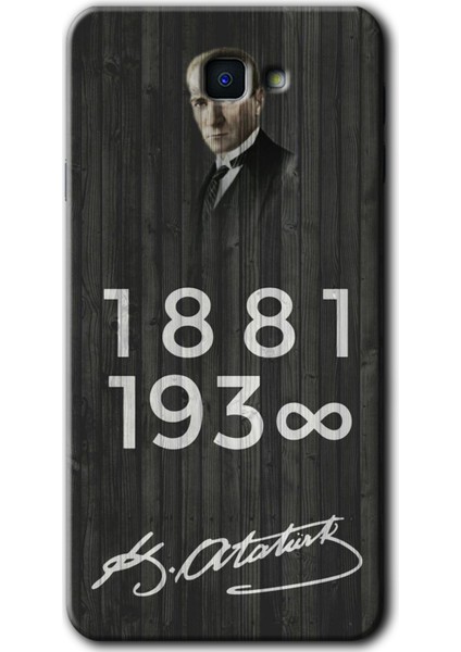 Samsung Galaxy J7 Prime Kılıf Hd Desen Baskılı Arka Kapak - Atatürk Ahşap Imza