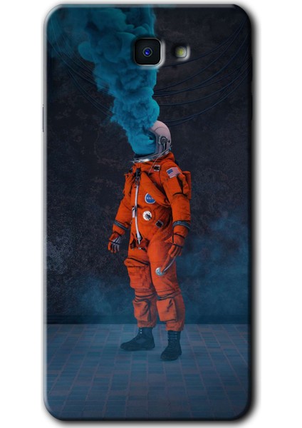 Samsung Galaxy J7 Prime 2 Kılıf Hd Desen Baskılı Arka Kapak - Smoke Astronot