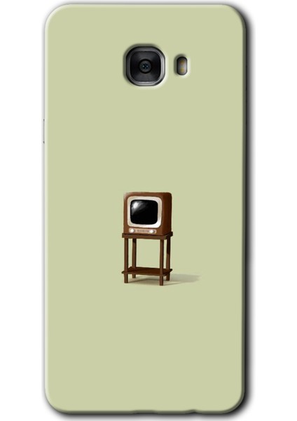 Samsung Galaxy C7 Kılıf Hd Desen Baskılı Arka Kapak - Retro-Tv