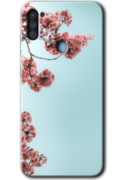 Samsung Galaxy M11 Kılıf Hd Desen Baskılı Arka Kapak - Japon Çiçeği