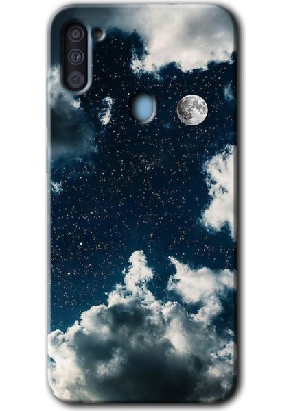 Samsung Galaxy M11 Kılıf Hd Desen Baskılı Arka Kapak - Gece Gökyüzü