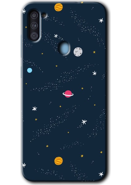 Samsung Galaxy M11 Kılıf Hd Desen Baskılı Arka Kapak - Çizim Gezegen
