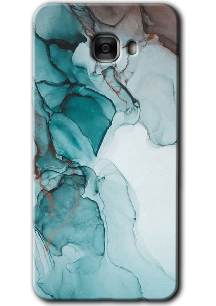 Samsung Galaxy C7 Kılıf Hd Desen Baskılı Arka Kapak - Buzul Mermer