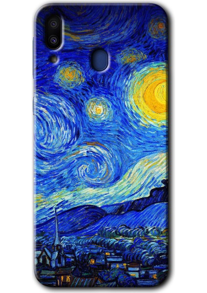 Samsung Galaxy M10S Kılıf Hd Desen Baskılı Arka Kapak - Starry Night