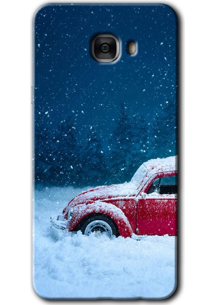 Samsung Galaxy C7 Pro Kılıf Hd Desen Baskılı Arka Kapak - Karlı Vosvos