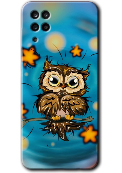 Samsung Galaxy M12 Kılıf Hd Desen Baskılı Arka Kapak - Owl Bird Stars